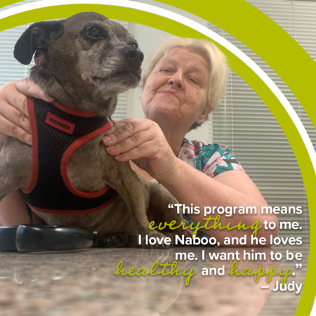 MOWP client Judy and her dog Naboo
